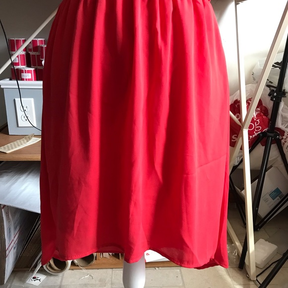 Needle & Thread by Francesca’s Lined Coral Dress Medium NWT - Picture 5 of 8